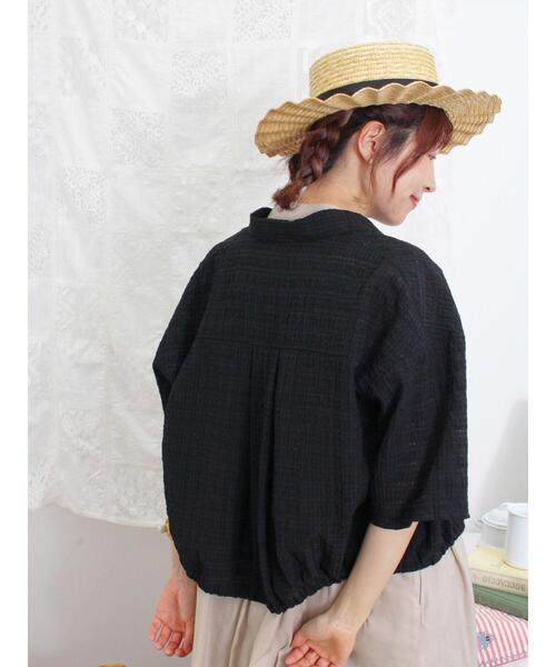 Samansa Mos2（サマンサ モスモス）の「シアーチェックドロストシャツ（シャツ/ブラウス・レディース・キナリ/ブラック/カーキ/イエロー・F）」の13枚目の写真