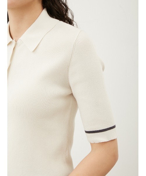 Mila Owen(ミラオーウェン)の「ポロ衿リブニットプルオーバー(ニット/セーター・レディース・ブラウン/ブラック/アイボリー/グレー・0/1)」の12枚目の写真