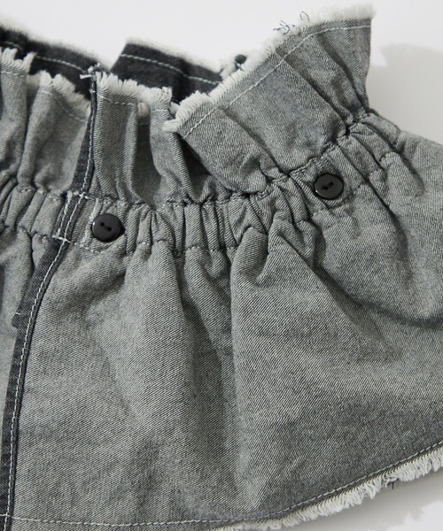 CIAOPANIC TYPY（チャオパニックティピー）の「【KIDS】楽々ゴム仕様デニムつけフリル（付け襟・キッズ・ブラック/ブルー・ONE SIZE）」の9枚目の写真