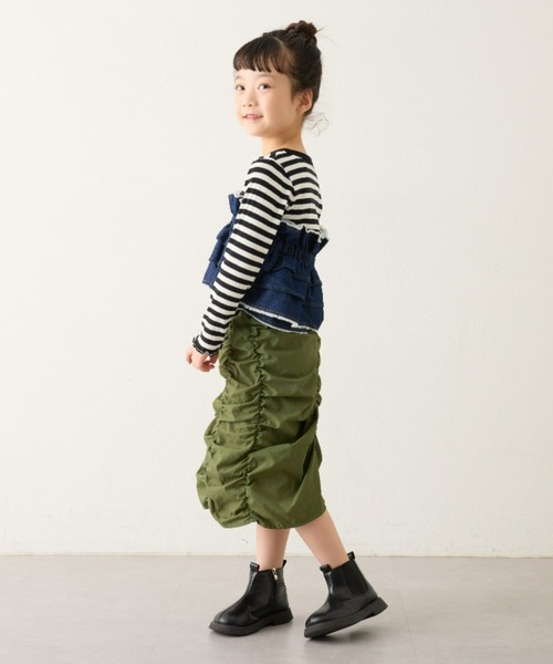 CIAOPANIC TYPY（チャオパニックティピー）の「【KIDS】楽々ゴム仕様デニムつけフリル（付け襟・キッズ・ブラック/ブルー・ONE SIZE）」の12枚目の写真