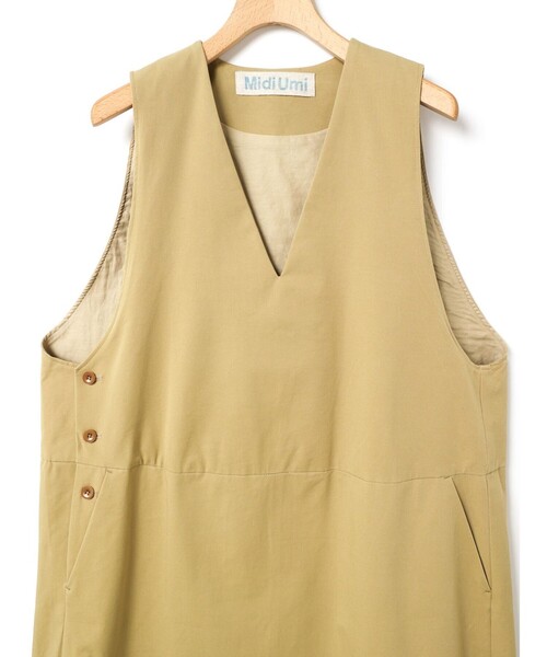 MidiUmi（ミディウミ）の「MidiUmi Vネックジャンパースカート（ワンピース・レディース・ベージュ/ネイビー/チャコールグレー・FREE）」の13枚目の写真