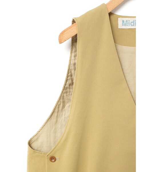 MidiUmi（ミディウミ）の「MidiUmi Vネックジャンパースカート（ワンピース・レディース・ベージュ/ネイビー/チャコールグレー・FREE）」の14枚目の写真