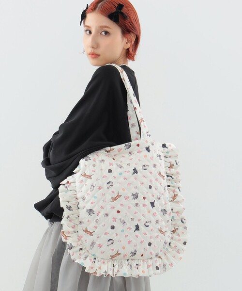 mmts（マミタス）の「tamaoworld / トートバッグ（トートバッグ・レディース・ホワイト系その他5/ブラック・ONE SIZE）」の2枚目の写真