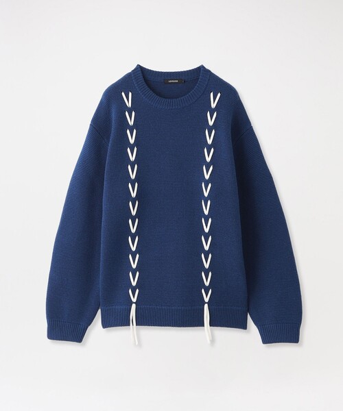 LOVELESS（ラブレス）の「【UNISEX】Vスレッドプルオーバー（ニット/セーター・メンズ・ブラック/オフホワイト/ブルー系その他4・S/M/L）」の3枚目の写真