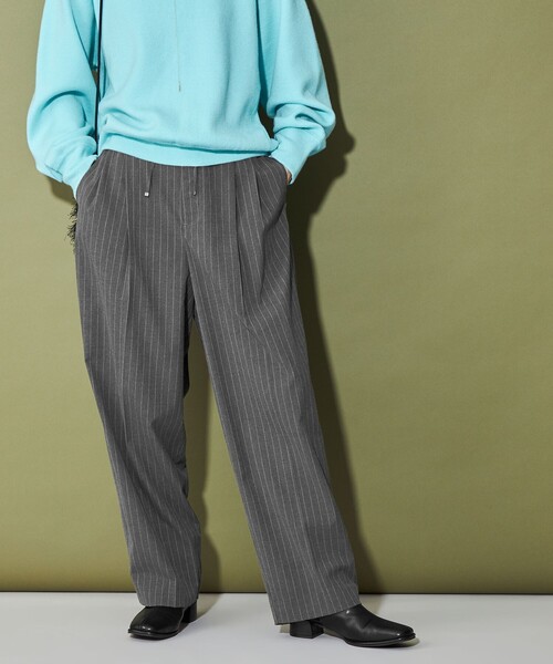 CITEN(シテン)の「<CITEN>ワイドスラックス ストライプ(スラックス・レディース・グレー・S/M/L)」の12枚目の写真