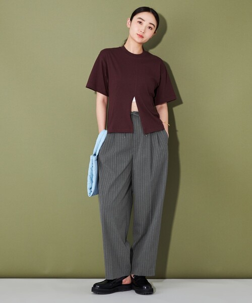 CITEN(シテン)の「<CITEN>ワイドスラックス ストライプ(スラックス・レディース・グレー・S/M/L)」の7枚目の写真