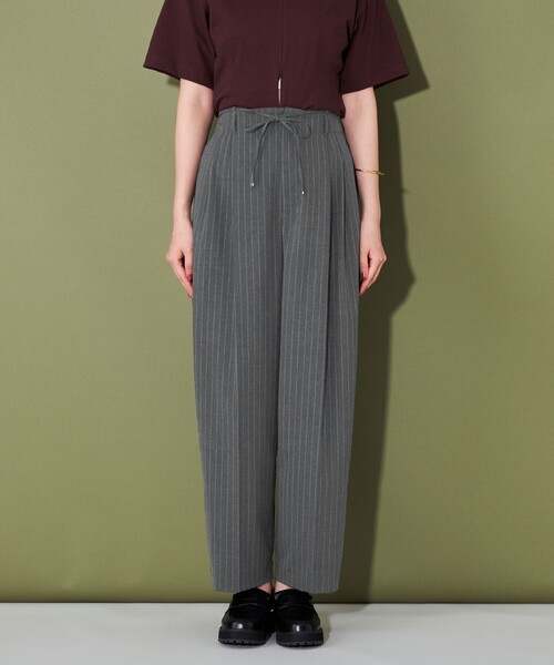 CITEN(シテン)の「<CITEN>ワイドスラックス ストライプ(スラックス・レディース・グレー・S/M/L)」の6枚目の写真