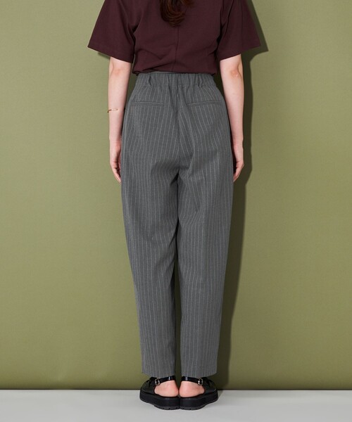CITEN(シテン)の「<CITEN>ワイドスラックス ストライプ(スラックス・レディース・グレー・S/M/L)」の4枚目の写真