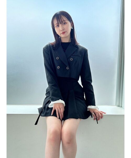 dazzlin(ダズリン)の「【セットアップ対応】タックフレアボンディングミニスカート(スカート・レディース・ブラウン/グレー/ブラック・SMALL/MEDIUM)」の15枚目の写真