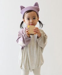 devirock（デビロック）の「綿100%  エルボーパッチ スウェットロンパース（ロンパース・キッズ）」