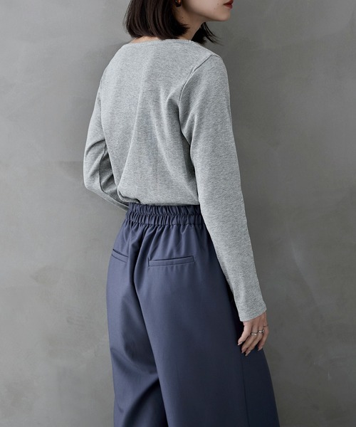 AURALEE ボートネック コットンカシミアロンT AURALEE オーラリー 23SS HARD TWIST COTTON CASHMERE BOAT NECK L/S