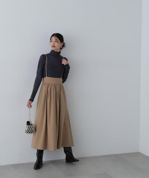 N.（N. Natural Beauty Basic）（エヌエヌナチュラルビューティーベーシック）の「◆ビスチェ切替タートルネックニット（ニット/セーター・レディース・ライトグリーン/オフホワイト/チャコールグレー/ブルー・MEDIUM）」の8枚目の写真