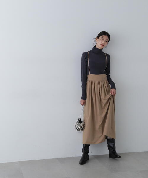 N.（N. Natural Beauty Basic）（エヌエヌナチュラルビューティーベーシック）の「◆ビスチェ切替タートルネックニット（ニット/セーター・レディース・ライトグリーン/オフホワイト/チャコールグレー/ブルー・MEDIUM）」の9枚目の写真