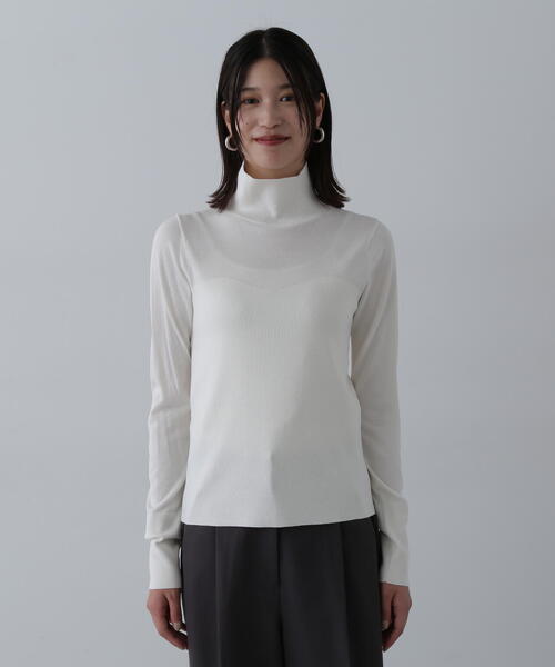 N.（N. Natural Beauty Basic）（エヌエヌナチュラルビューティーベーシック）の「◆ビスチェ切替タートルネックニット（ニット/セーター・レディース・ライトグリーン/オフホワイト/チャコールグレー/ブルー・MEDIUM）」の18枚目の写真