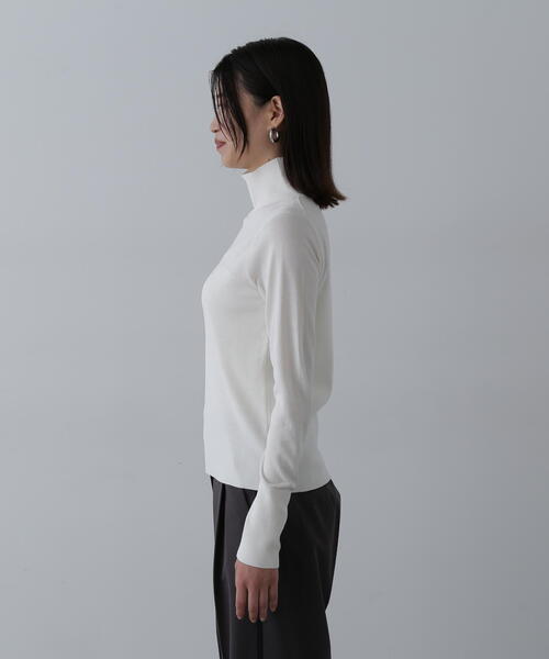 N.（N. Natural Beauty Basic）（エヌエヌナチュラルビューティーベーシック）の「◆ビスチェ切替タートルネックニット（ニット/セーター・レディース・ライトグリーン/オフホワイト/チャコールグレー/ブルー・MEDIUM）」の19枚目の写真