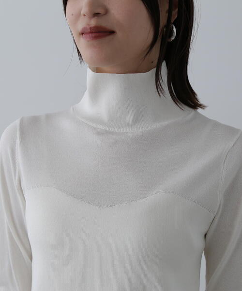 N.（N. Natural Beauty Basic）（エヌエヌナチュラルビューティーベーシック）の「◆ビスチェ切替タートルネックニット（ニット/セーター・レディース・ライトグリーン/オフホワイト/チャコールグレー/ブルー・MEDIUM）」の21枚目の写真