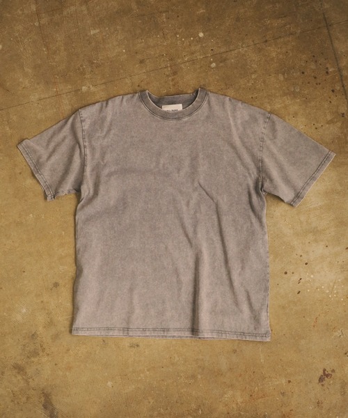 ALL RUNS(オールランズ)の「ヴィンテージ風 ウォッシュド コットン半袖Tシャツ メンズ 夏物 夏服(Tシャツ/カットソー・メンズ・ブラック/オリーブ/グレー/ブラウン・M/L/XL)」の3枚目の写真