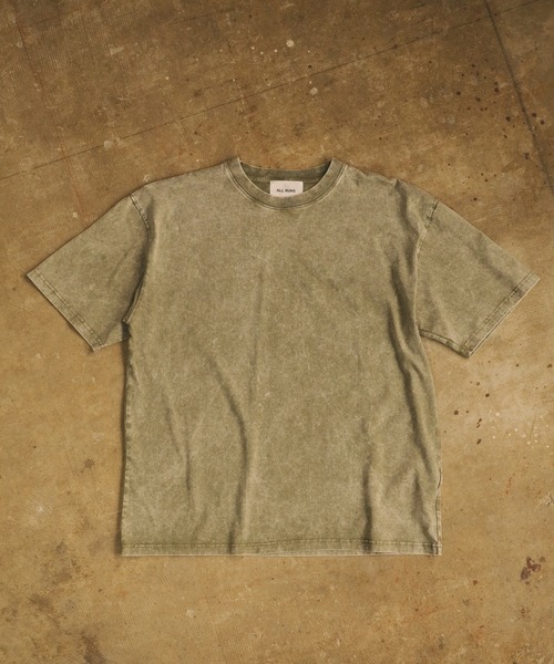ALL RUNS(オールランズ)の「ヴィンテージ風 ウォッシュド コットン半袖Tシャツ メンズ 夏物 夏服(Tシャツ/カットソー・メンズ・ブラック/オリーブ/グレー/ブラウン・M/L/XL)」の4枚目の写真