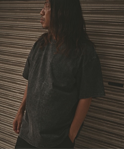 ALL RUNS(オールランズ)の「ヴィンテージ風 ウォッシュド コットン半袖Tシャツ メンズ 夏物 夏服(Tシャツ/カットソー・メンズ・ブラック/オリーブ/グレー/ブラウン・M/L/XL)」の2枚目の写真