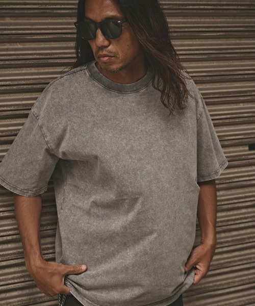 ALL RUNS(オールランズ)の「ヴィンテージ風 ウォッシュド コットン半袖Tシャツ メンズ 夏物 夏服(Tシャツ/カットソー・メンズ・ブラック/オリーブ/グレー/ブラウン・M/L/XL)」の12枚目の写真