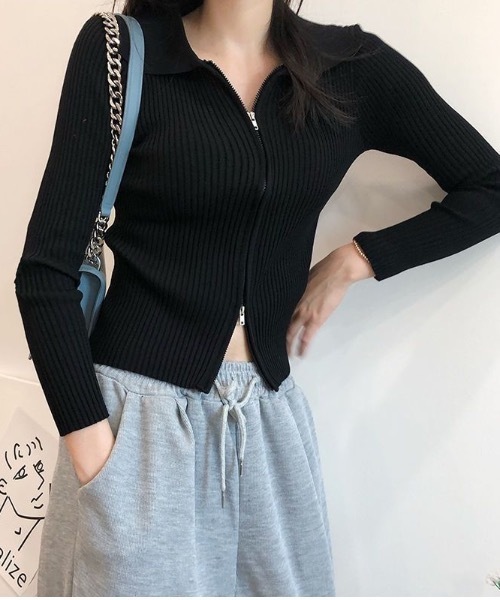 セール】フロントジップニット（ニット/セーター）｜roomy（ルーミー