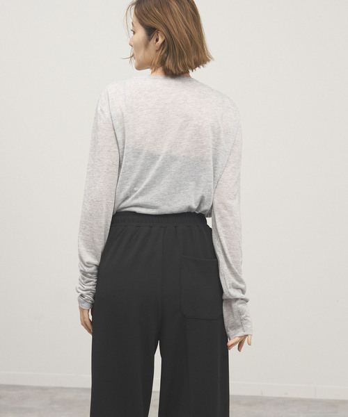 OUTDOOR PRODUCTS（アウトドアプロダクツ）の「シアークルーロングTシャツ（Tシャツ/カットソー・レディース・チャコールグレー/ホワイト/ライトグレー/イエロー・FREE）」の7枚目の写真