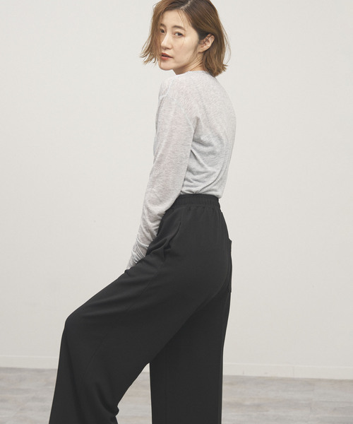 OUTDOOR PRODUCTS（アウトドアプロダクツ）の「シアークルーロングTシャツ（Tシャツ/カットソー・レディース・チャコールグレー/ホワイト/ライトグレー/イエロー・FREE）」の8枚目の写真