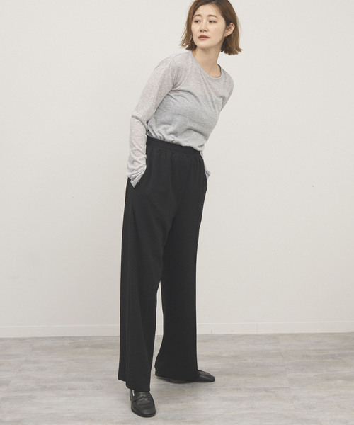 OUTDOOR PRODUCTS（アウトドアプロダクツ）の「シアークルーロングTシャツ（Tシャツ/カットソー・レディース・チャコールグレー/ホワイト/ライトグレー/イエロー・FREE）」の10枚目の写真