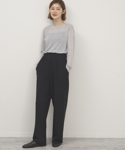 OUTDOOR PRODUCTS（アウトドアプロダクツ）の「シアークルーロングTシャツ（Tシャツ/カットソー・レディース・チャコールグレー/ホワイト/ライトグレー/イエロー・FREE）」の12枚目の写真