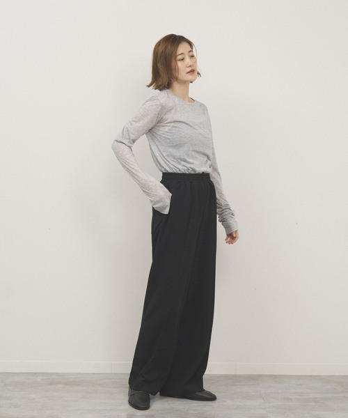 OUTDOOR PRODUCTS（アウトドアプロダクツ）の「シアークルーロングTシャツ（Tシャツ/カットソー・レディース・チャコールグレー/ホワイト/ライトグレー/イエロー・FREE）」の15枚目の写真