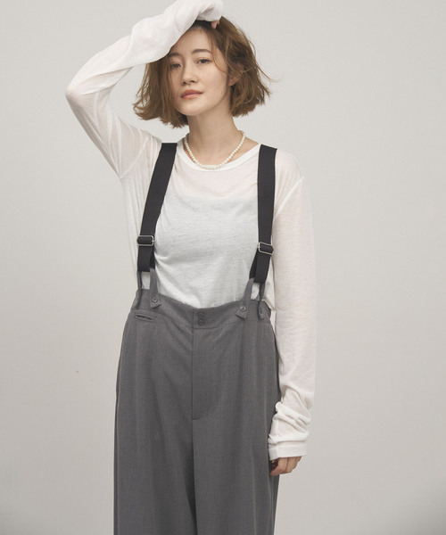 OUTDOOR PRODUCTS（アウトドアプロダクツ）の「シアークルーロングTシャツ（Tシャツ/カットソー・レディース・チャコールグレー/ホワイト/ライトグレー/イエロー・FREE）」の18枚目の写真