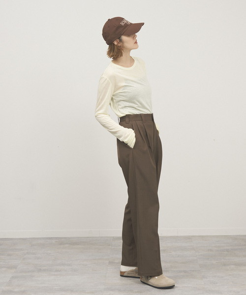 OUTDOOR PRODUCTS（アウトドアプロダクツ）の「シアークルーロングTシャツ（Tシャツ/カットソー・レディース・チャコールグレー/ホワイト/ライトグレー/イエロー・FREE）」の22枚目の写真