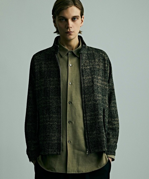 新品 シンプルライフ ツイード ウール スイングトップ ブルゾン L 茶 【J45751】 SIMPLE LIFE 秋冬 ドッグイヤー ジャケット メンズ 新品 シンプルライフ ツイード ウール スイングトップ ブルゾン M 紺