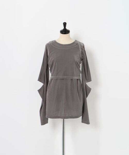 LAATO(ラート)の「velor layered tee(Tシャツ/カットソー・レディース・グレー/ブラウン・FREE)」の1枚目の写真