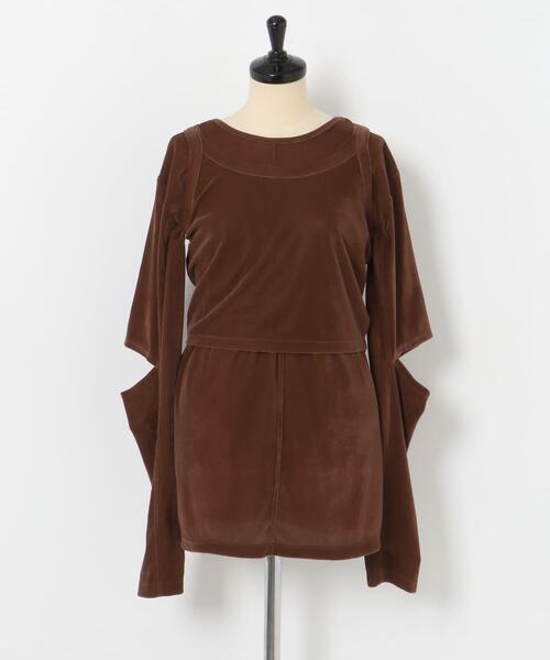 LAATO(ラート)の「velor layered tee(Tシャツ/カットソー・レディース・グレー/ブラウン・FREE)」の5枚目の写真