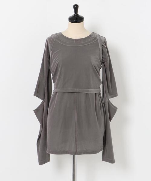 LAATO(ラート)の「velor layered tee(Tシャツ/カットソー・レディース・グレー/ブラウン・FREE)」の7枚目の写真