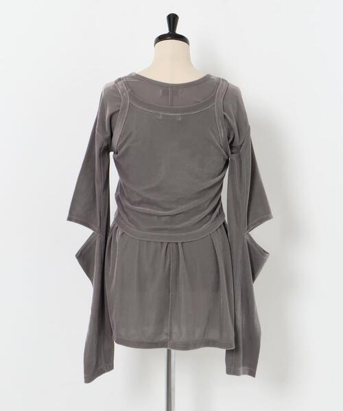 LAATO(ラート)の「velor layered tee(Tシャツ/カットソー・レディース・グレー/ブラウン・FREE)」の9枚目の写真