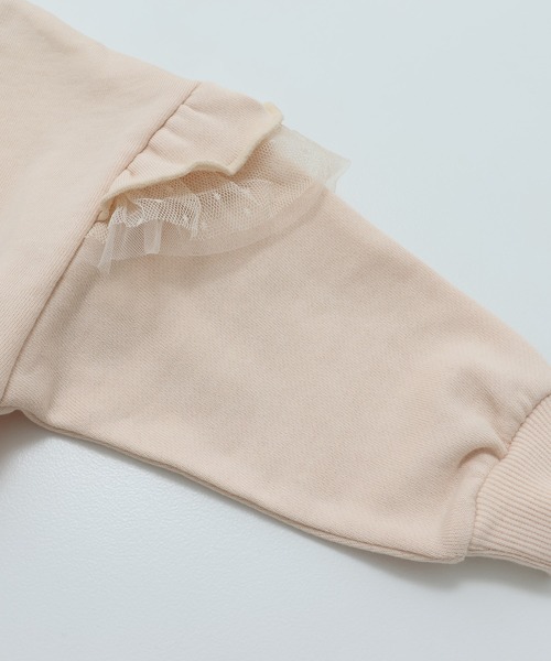 chil2（チルツー）の「肩チュールフリル 裏毛トレーナー（スウェット・キッズ・ブラック/スモークピンク/クリーム/ミント・120cm/100cm/110cm/90cm/150cm/140cm/130cm）」の19枚目の写真