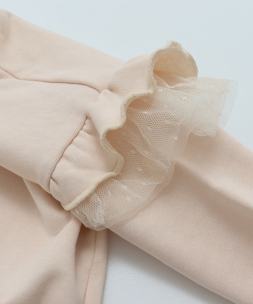 chil2（チルツー）の「肩チュールフリル 裏毛トレーナー（スウェット・キッズ・ブラック/スモークピンク/クリーム/ミント・120cm/100cm/110cm/90cm/150cm/140cm/130cm）」の20枚目の写真