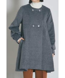 &. NOSTALGIA（アンドドットノスタルジア）の「ウール混フレアコート（ノーカラーコート）」