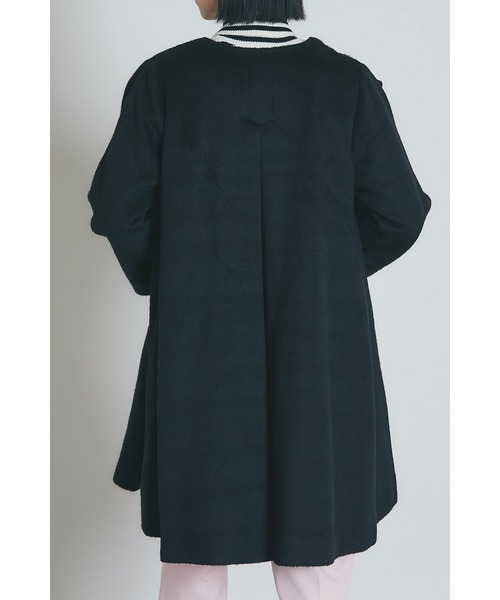 ウール混フレアコート（ノーカラーコート）｜&. NOSTALGIA（アンド