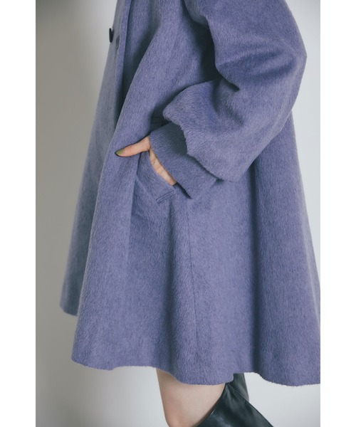 ウール混フレアコート（ノーカラーコート）｜&. NOSTALGIA（アンド