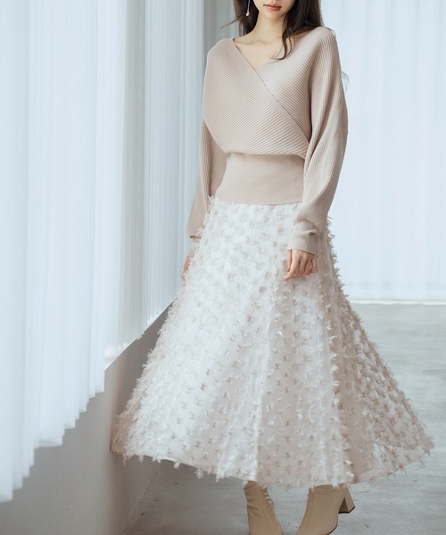 SAISON DE PAPILLON(セゾンドパピヨン)の「レディース ドルマンスリーブカシュクールニット きれいめ Vネック(ニット/セーター・レディース・ブラウン/ベージュ/チャコール/アイボリー/ブラック・M/L)」の20枚目の写真