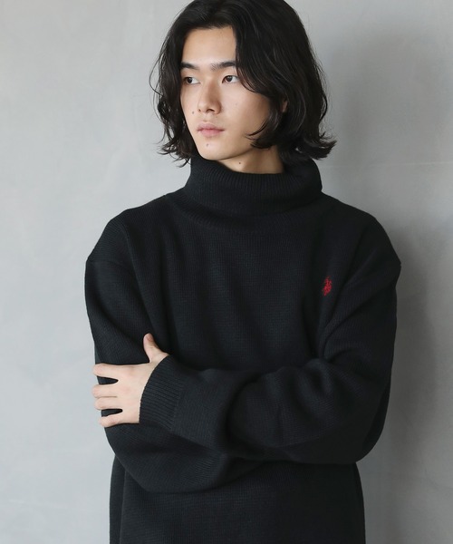 U.S. POLO ASSN.（ユーエスポロアッスン）の「U.S.POLO ASSN.別注 ルーズタートルネックニット（ニット/セーター・メンズ・ブラック/オフホワイト/グレー/ブルー・S/M/L/XL）」の6枚目の写真