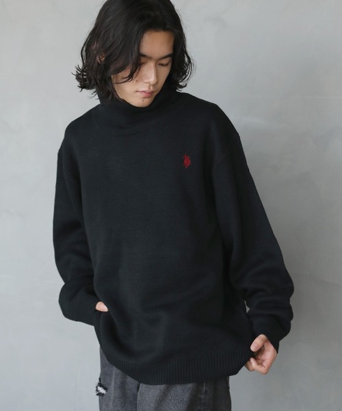 U.S. POLO ASSN.（ユーエスポロアッスン）の「U.S.POLO ASSN.別注 ルーズタートルネックニット（ニット/セーター・メンズ・ブラック/オフホワイト/グレー/ブルー・S/M/L/XL）」の7枚目の写真