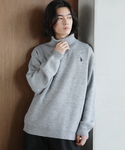 U.S. POLO ASSN.（ユーエスポロアッスン）の「U.S.POLO ASSN.別注 ルーズタートルネックニット（ニット/セーター・メンズ・ブラック/オフホワイト/グレー/ブルー・S/M/L/XL）」の12枚目の写真