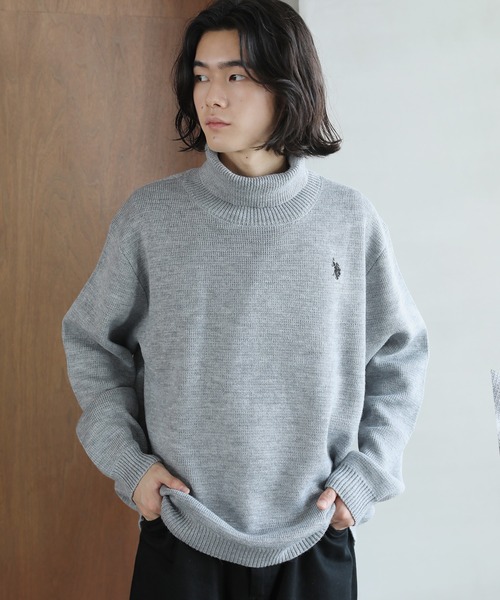 U.S. POLO ASSN.（ユーエスポロアッスン）の「U.S.POLO ASSN.別注 ルーズタートルネックニット（ニット/セーター・メンズ・ブラック/オフホワイト/グレー/ブルー・S/M/L/XL）」の13枚目の写真