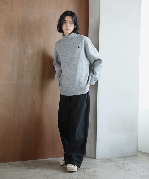U.S. POLO ASSN.（ユーエスポロアッスン）の「U.S.POLO ASSN.別注 ルーズタートルネックニット（ニット/セーター・メンズ・ブラック/オフホワイト/グレー/ブルー・S/M/L/XL）」の15枚目の写真