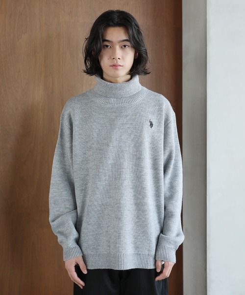U.S. POLO ASSN.（ユーエスポロアッスン）の「U.S.POLO ASSN.別注 ルーズタートルネックニット（ニット/セーター・メンズ・ブラック/オフホワイト/グレー/ブルー・S/M/L/XL）」の19枚目の写真