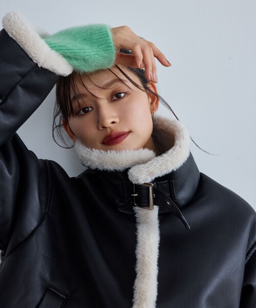 EMME REFFINESビックカラーフェイクムートンジャケット EMMEL REFINES